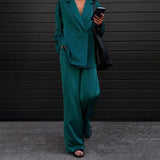 Fongt Wind 2023 New Fashion Casual Vertical Satin Suit Trousers Two Sets Of Women's High-End-Outfit
