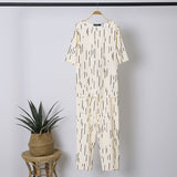 Women Casual Printed Sets ZANZEA 2022 kaftan Half Sleeve Blouse and Long Pants Female Tops Elastic Waist Trousers Matching