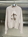 Fongt Wind Sweater Women 2025 Spring New Fashion Round Three-Dimensional Butterfly High-End Long-Sleeved Top