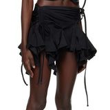 Frill Ruched Hem Mini Skirt-Outfit