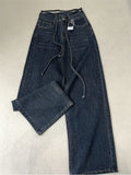 High Waist Jeans Female Harajuku Y2K Streetwear Straight Trousers Women Chic Lace Up Wide Leg Denim Pants 2023