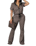 Fongt Women's Clothing Explosion 2023 Spring And Summer New Two Sets Of Fashion Zipper Short-Sleeved Trousers