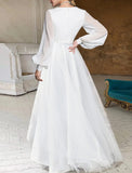 Fongt Temperament Elegant Solid Color V-Neck Long Sleeves To Collect Women's Long