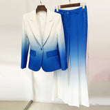 Fongt New Star Fashion Temperament Gradient Color Repair Suit Trouser Trousers Set Two Sets