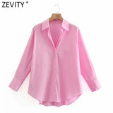 2021 Women Simply Solid Colors Breasted Poplin Shirts Office Lady Long Sleeve Slim Blouse Roupas Chic Chemise Tops