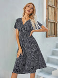 Women's Wear Station Summer Small Floral Print Short-Sleeved Dress-Outfit
