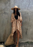 Fongt And White Tie-Dyed Cardigan Beach Dress Bikini Blouse Swimsuit With Cardigan Sunscreen Holiday