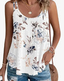 / Summer 2024 New Solid Color Round Collared Sleeveless Sling Vest Top-Outfit