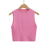 Fongt Summer New Top Sleeveless Short Knitted Vest Female C83614