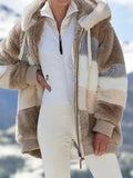 Women's Loose Plush Multi-color Hooded