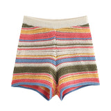 Fongt 2025 New Crochet POLO Shirt Knitted Knitted Blouse Shorts Set B62049