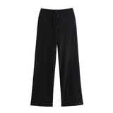 Fongt Women's Clothing 2025 Autumn New Texture Vest Top + Straight Trousers Set