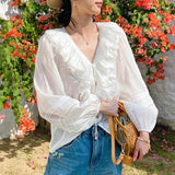 Fongt Spring Women's New White French Shirt Women's Long Sleeves Changfeng Shenzhen South Oil Shirt Women's