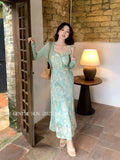 Fongt Xixi 13 Line 2025 Summer New Elegant Temperament Printing Pure Desire High-Waisted Sling Dress 88355