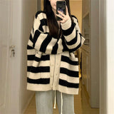 Fongt Bump Color Sweater Soft Waxy Cardigan Female 2024 Spring And Autumn New Korean Version Languid Lazy Wind Temperament Knit Jacket Coat-Outfit