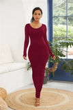 Sexy Long Polyester Spandex Dress Fashion Sleeve