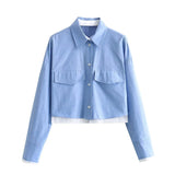 And Winter New Short Style Splicing Design Loose Fashion Shirt 2095893-Outfit