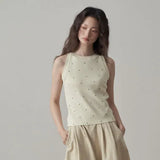 Fongt Atmospheric Wave Point Retro Sleeveless Knitted Summer Collar Vest Top New Design Sling