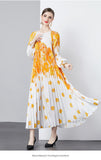 Fongt New Women's Dress Dress Oversized Dress Print 100 Folds T-Shirt With T-Shirt Holiday Casual Dress