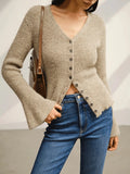 Fongt And Winter Knitted Cardigan Elegant Temperament Casual Long-Sleeved Sweater