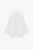 Women's blouse blouse long sleeve lapel side slit hem linen blouse