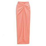 Solid Color Slings With Breast-Wear Three-Dimensional Flower Sleeves In A Row Swimsuit Women's 2025 New