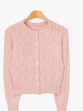 Vintage Twist Sweater Jacket New Lazy Design Sense Hollow Jacket With Knitted Cardigan-Outfit