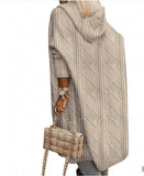 Twisted Texture Hooded Mid-length Trench