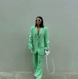 2 piece set suit Blazer Women Elegant High Fashion Vintage Chic Lady Woman Outfit Oversized Blazer Set Pants