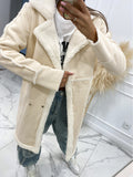 Fongt And Winter 2023 New Solid Color Thickened Lamb Wool Patchwork Coat Coat-23107-Outfit