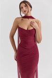 Corset And Bodycon Maxi Skirt With Neckerchief Set-Outfit