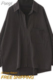 Two Piece Striped Shirt Women Patchwork Knitted Turtleneck 2023 Autumn Winter Long Sleeve Casual Loose Female Blouse