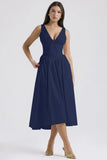Fongt Summer New Body-Body Sling Dress Fashion Print V-Neck Temperament Dress