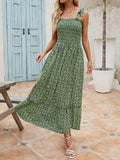 Long Bohemian Print Strap Loose Casual