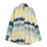 Fongt Women's New Tie-Dye Print Vertical Shirt 83721358372431-Outfit