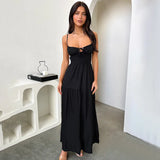 Fongt Sling Strip A Swing Holiday Style Dress 2024 New Temperament Strap To The Waist