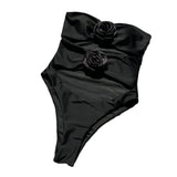 2024 New Sexy Hollow Rose Conjoined Swimsuit