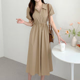Fongt Chic Summer Age Reduction Retro Niche French Design Sense Temperament Casual Lace Waist Show Thin Dress-Outfit
