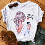 Women Sunflower Girl Printed T