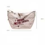 Embroidered Large Canvas Crossbody Bag-Outfit