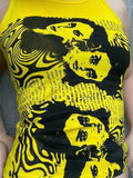 Gothic Screen Print Crop Tank Top-Outfit