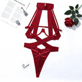 Sexy Hollow Out Bandage Bodysuits Clubwear Slim Solid Criss-Cross Corset-Like Sleeveless Halter Backless Rompers