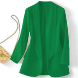 Fongt East Hot Style Spring And Autumn Temperament Commuting Solid Color Lapel Long Sleeve Small Suit Korean Version Coat Female-Outfit
