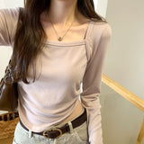 Design Feels Like A Long-Sleeved T-Shirt With A New Autumn Style And A Short Slim T-Shirt With A Top Inside.-Outfit