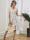 Women's Wear Station Summer Small Floral Print Short-Sleeved Dress-Outfit