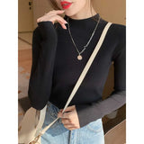 Fongt Women's Half-High Collar Bottom Shirt With Autumn And Winter Gas Sweater 2024 New High-End Feel