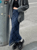 Vintage Checkered Maxi Skirt-Outfit
