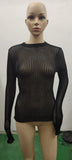 Fongt / Summer 2023 New Hot Selling Long-Sleeved Round Collar Thin Breathable Knit-Outfit