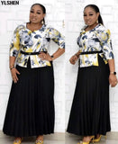 African Print Dresses for Women Dress Dashiki Patchwork Pleated African Clothes Retro Plus Size Africa Clothing Christmas