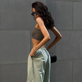 Fongt Rope Girded Casual Workwear Trousers Women Street Fashion Trend Women's Simple Loose